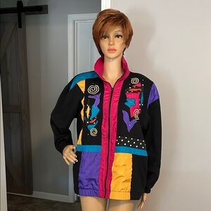 Vintage Sportif Colorful Abstract Women's Jacket